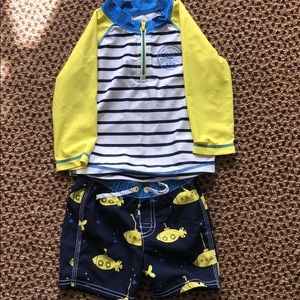 18-24M boardshorts and rash guard